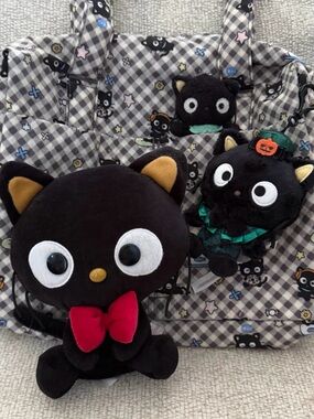 Baggu Chococat Everyday Cloud Bag Grey Gingham BAGGU SANRIO Chococat Baggu